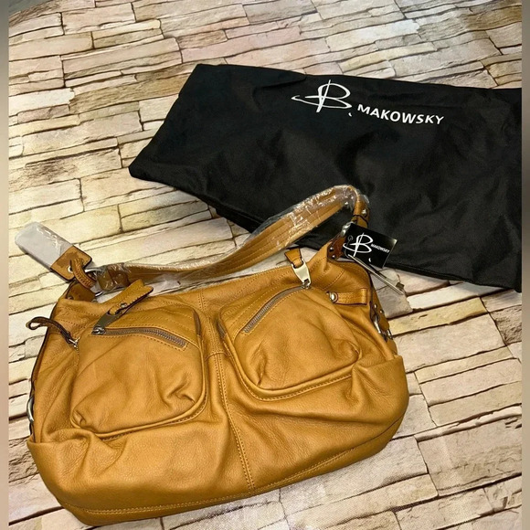 b. makowsky Handbags - NWT B. Makowsky tan color shoulder bag